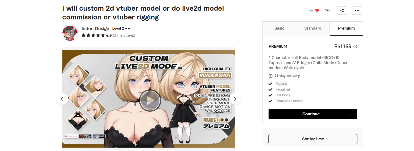 modelo vtuber do estudio Indon Design